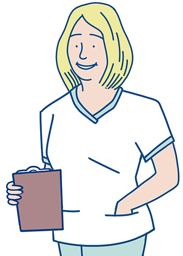 Cartoon animation of a female nurse